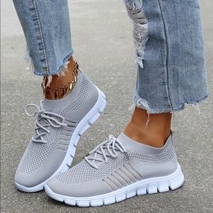 Light Grey Mesh Knit Sneaker